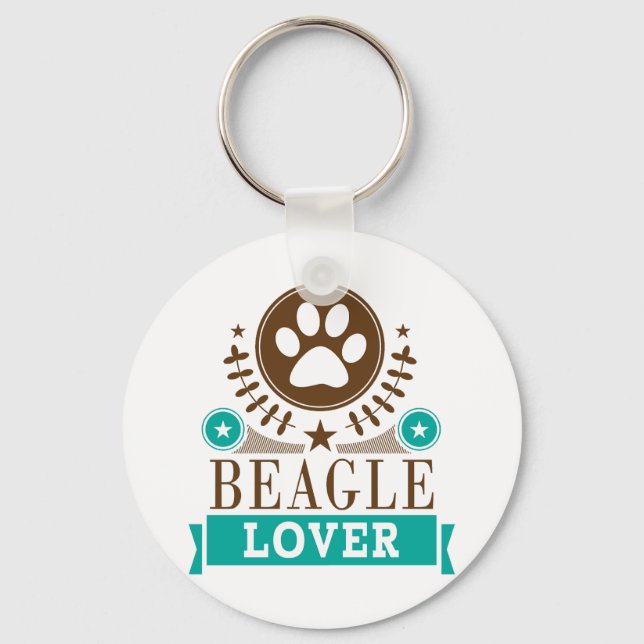 Beagle Dog Lover Key Ring (Front)