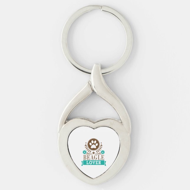 Beagle Dog Lover Key Ring (Front)