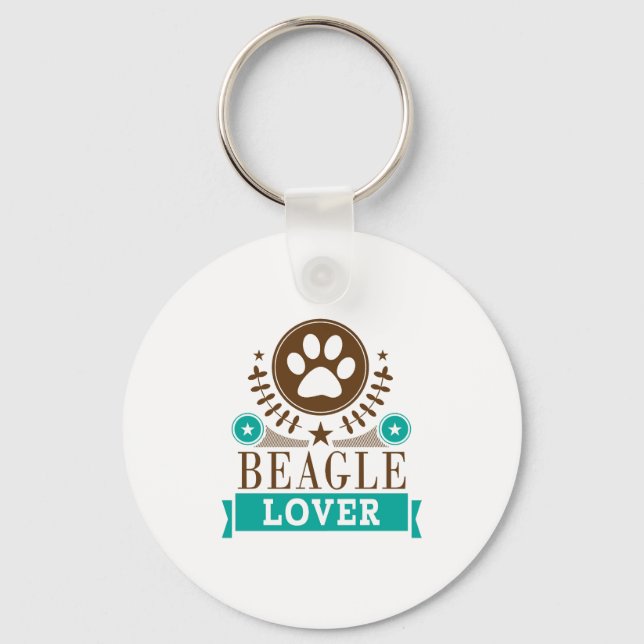 Beagle Dog Lover Key Ring (Front)