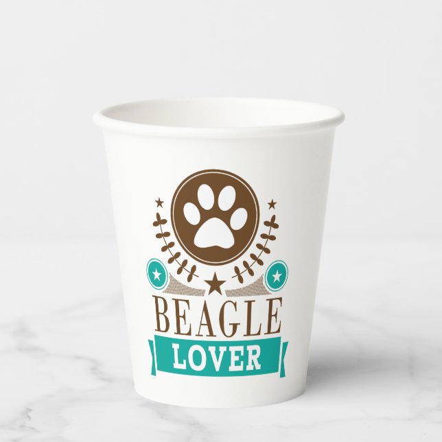 Beagle Dog Lover Paper Cups (Front)