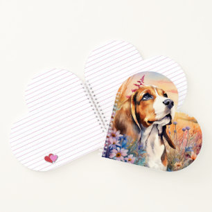 Beagle Dog Lover with Wildflower Meadow Notebook