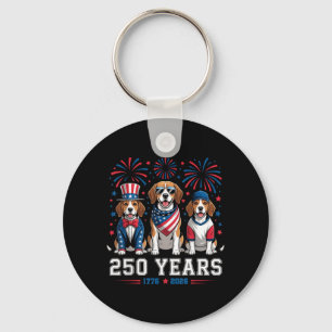 Beagle Dog Lovers 250 Anniversary Usa 250th 4th Of Key Ring