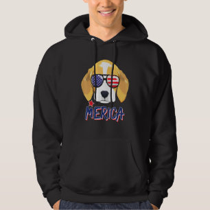 Beagle Dog Merica Patriotic American Sunglasses 4t Hoodie