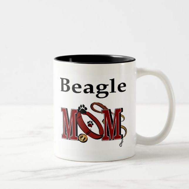 Beagle Dog MOM Two-Tone Coffee Mug (Right)