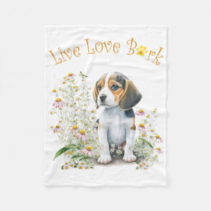 Beagle Dog Mum Floral Fleece Blanket