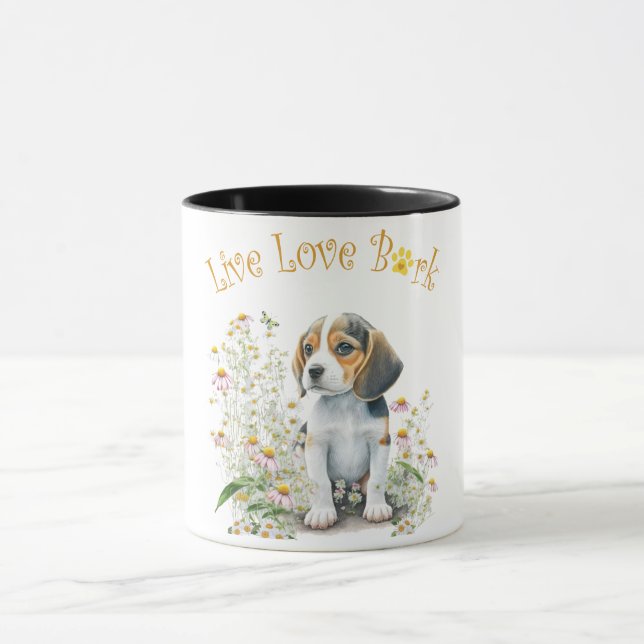 Beagle Dog Mum Floral Mug (Center)