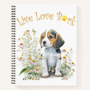 Beagle Dog Mum Floral Notebook