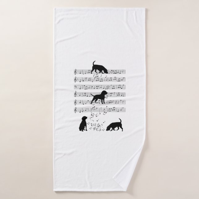 Beagle dog Music Note Clef Musician Cute Beagle do Bath Towel (Bath Towel)