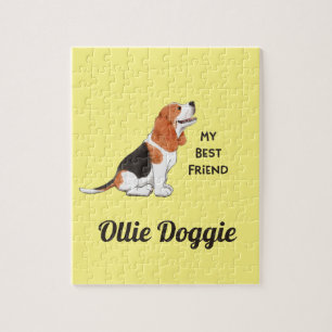 Beagle Dog My Best Friend Custom Name Jigsaw Puzzle
