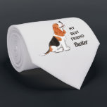 Beagle Dog My Best Friend Custom Name   Tie<br><div class="desc">Is your beagle your best friend?
This personalised pet tie is perfect for you!</div>