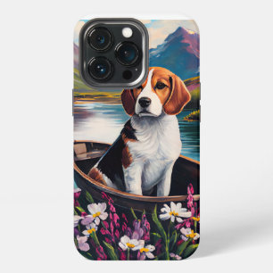 Beagle Dog on a Paddle: A Scenic Adventure iPhone 13 Pro Case