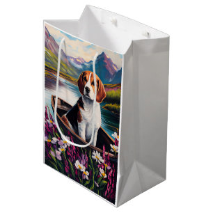 Beagle Dog on a Paddle: A Scenic Adventure Medium Gift Bag