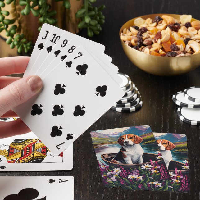 Beagle Dog on a Paddle: A Scenic Adventure Playing Cards (In Situ)