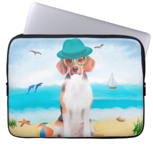 Beagle Dog On Beach Laptop Sleeve