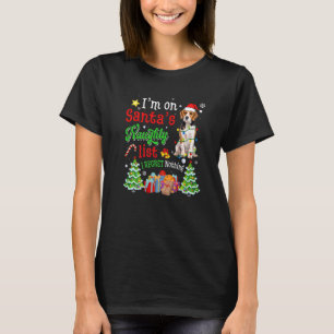 Beagle Dog On Santa's Naughty List Xmas T-Shirt