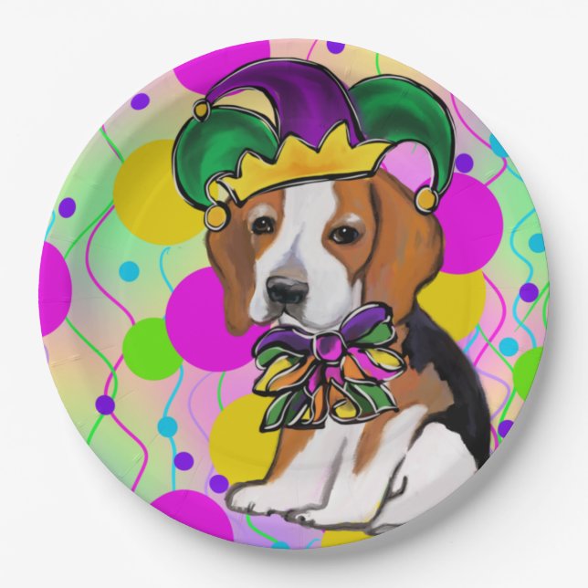 Beagle Dog Paper Plate (Front)