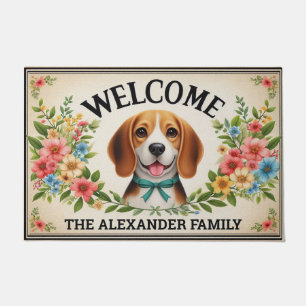 Beagle Dog Paradise, Personalised Name Welcome Doormat