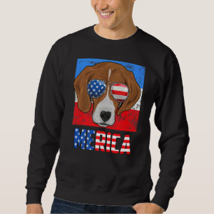 Beagle Dog Patriotic Usa 4th Of July American Flag Sweatshirt