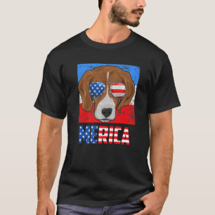 Beagle Dog Patriotic Usa 4th Of July American Flag T-Shirt