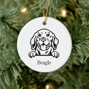 Beagle dog Personalised Pet Ornament, Cu Ceramic O Ornament
