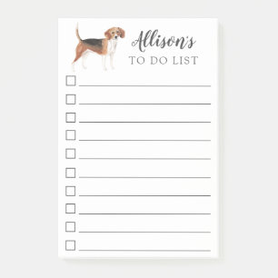 Beagle Dog Personalised To Do List Post-it Notes