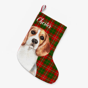 Beagle Dog Personalized Small Christmas Stocking
