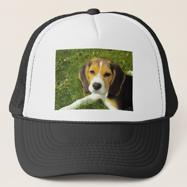 Beagle Dog Pet Animals Peace Love Trucker Hat (Front)