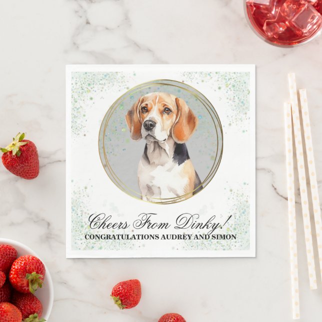 Beagle Dog Pet Wedding Napkins With Dogs Photo (Insitu)
