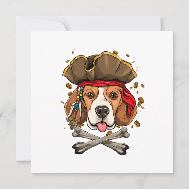 Beagle Dog Pirate Jolly Roger Flag (Front)