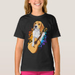 Beagle Dog Playing Acoustic Guitar Girl T-Shirt<br><div class="desc">Beagle Dog Playing Acoustic Guitar Cool Musician Guitarist Family design Gift Tee Girl T-shirt Classic Collection.</div>