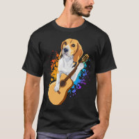 Beagle Dog Playing Acoustic Guitar Men