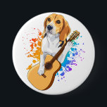 Beagle Dog Playing Acoustic Guitar Round 7.5 Cm Round Badge<br><div class="desc">Beagle Dog Playing Acoustic Guitar Cool Musician Guitarist Family design Gift Round Button Classic Collection.</div>