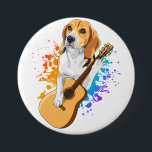 Beagle Dog Playing Acoustic Guitar Round 7.5 Cm Round Badge<br><div class="desc">Beagle Dog Playing Acoustic Guitar Cool Musician Guitarist Family design Gift Round Button Classic Collection.</div>
