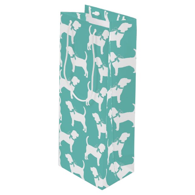 Beagle Dog Puppy Wine Gift Bag (Front Angled)