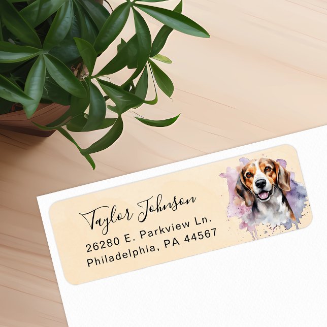 Beagle Dog Return Address Label (Creator Uploaded)