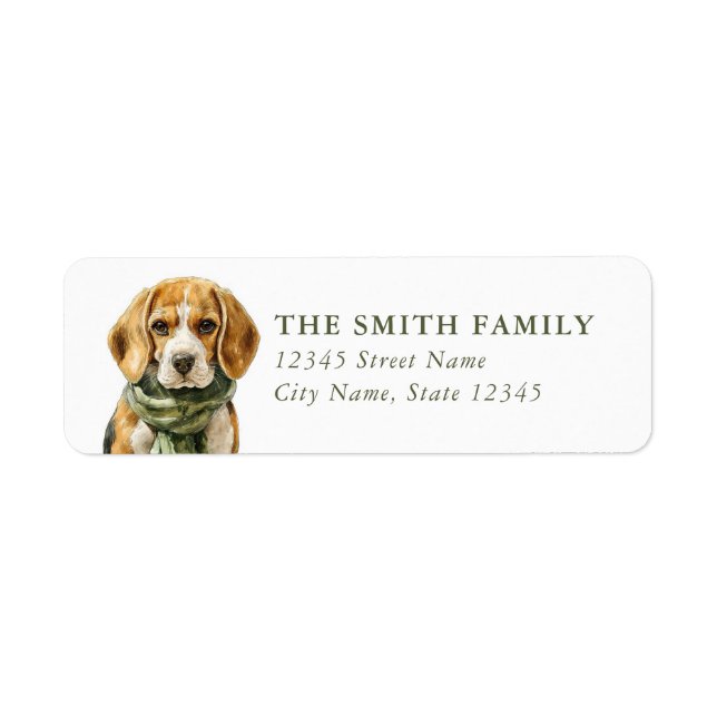 Beagle Dog Return Address Labels (Front)