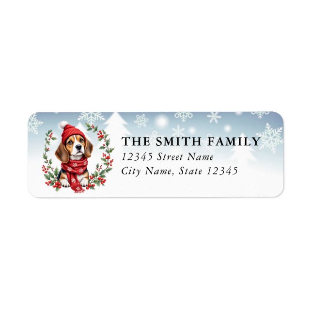 Beagle Dog Return Address Labels (Front)
