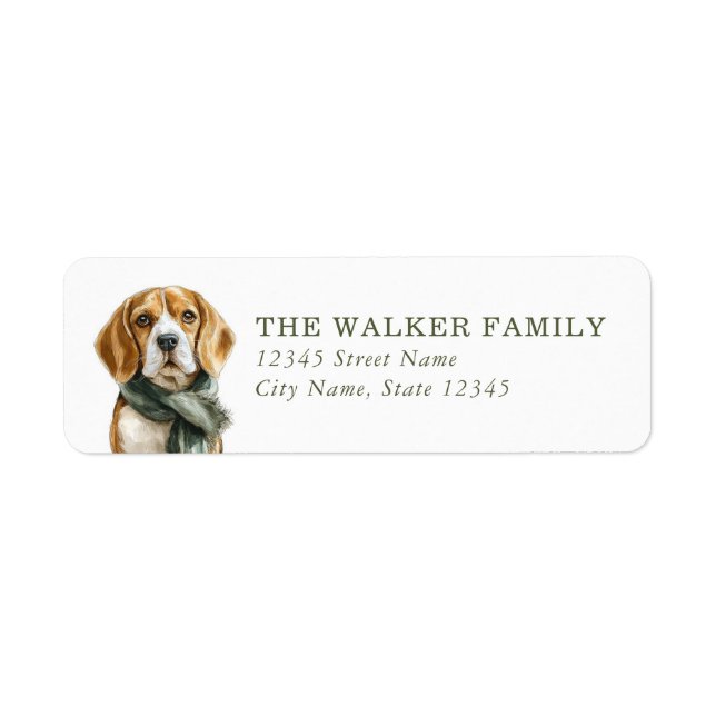 Beagle Dog Return Address Labels (Front)