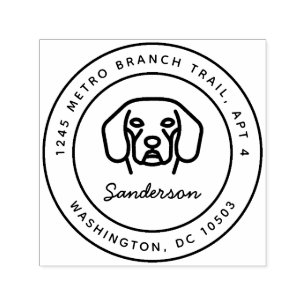 Beagle Dog Return Address Stamp Self-Inking