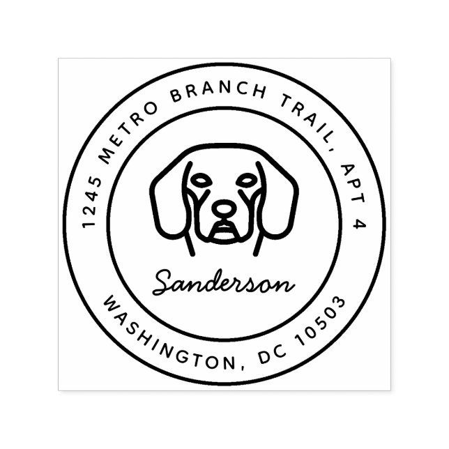 Beagle Dog Return Address Stamp Self-Inking (Design)