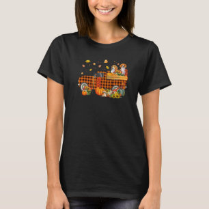 Beagle Dog Riding Truck Fall Vibes Happy Thanksgiv T-Shirt
