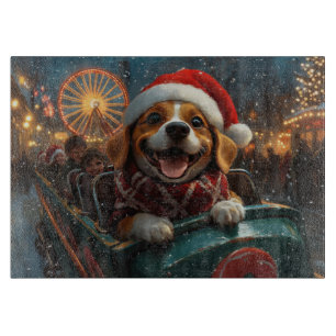 Beagle Dog Roller Coaster Christmas Cutting Board