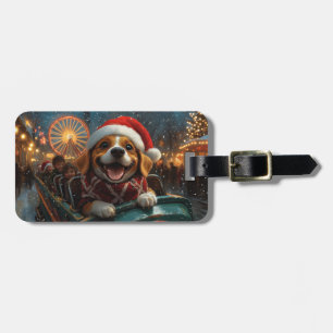 Beagle Dog Roller Coaster Christmas Luggage Tag