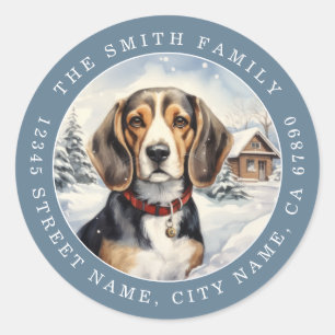Beagle Dog Round Stickers