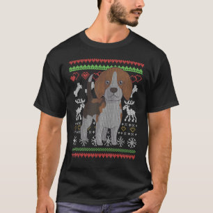 Beagle Dog Santa Claus Ugly Christmas Pattern X Ma T-Shirt