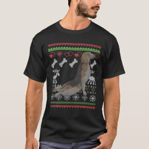Beagle Dog Santa Claus Ugly Christmas Pattern X-Ma T-Shirt