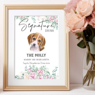 Beagle Dog Signature Drink Sign
