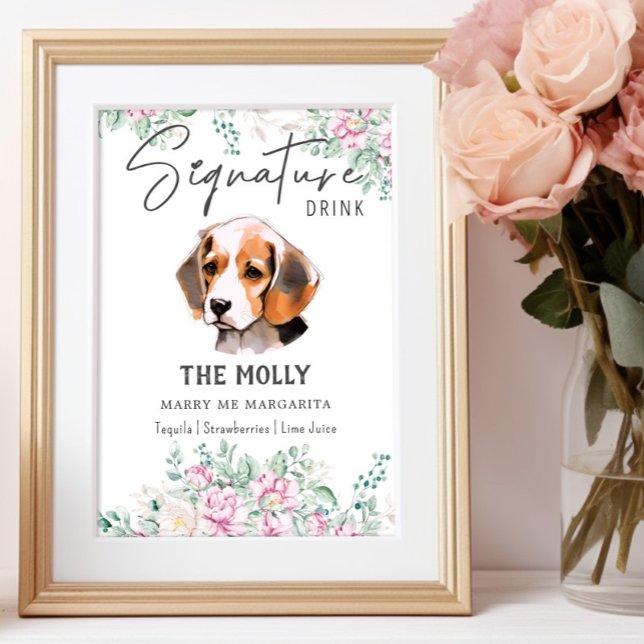 Beagle Dog Signature Drink Sign (Creator Uploaded)