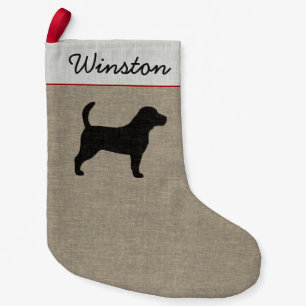 Beagle Dog Silhouette Personalized Holiday Small Christmas Stocking