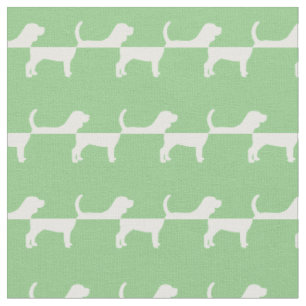 Beagle Dog Silhouette Pet Sage Green Fabric